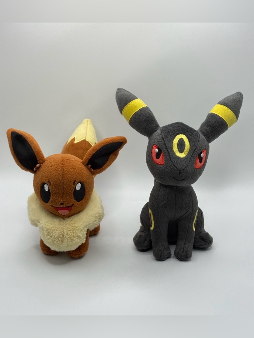 Eevee and Umbreon Plush Toy lot Brown & Black 7โ No tags